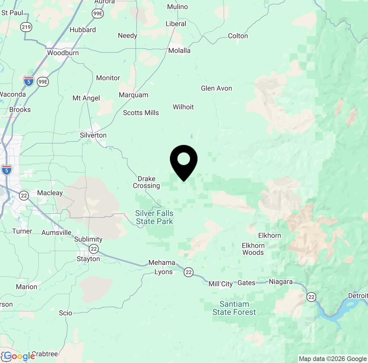 Map preview for Abiqua Falls