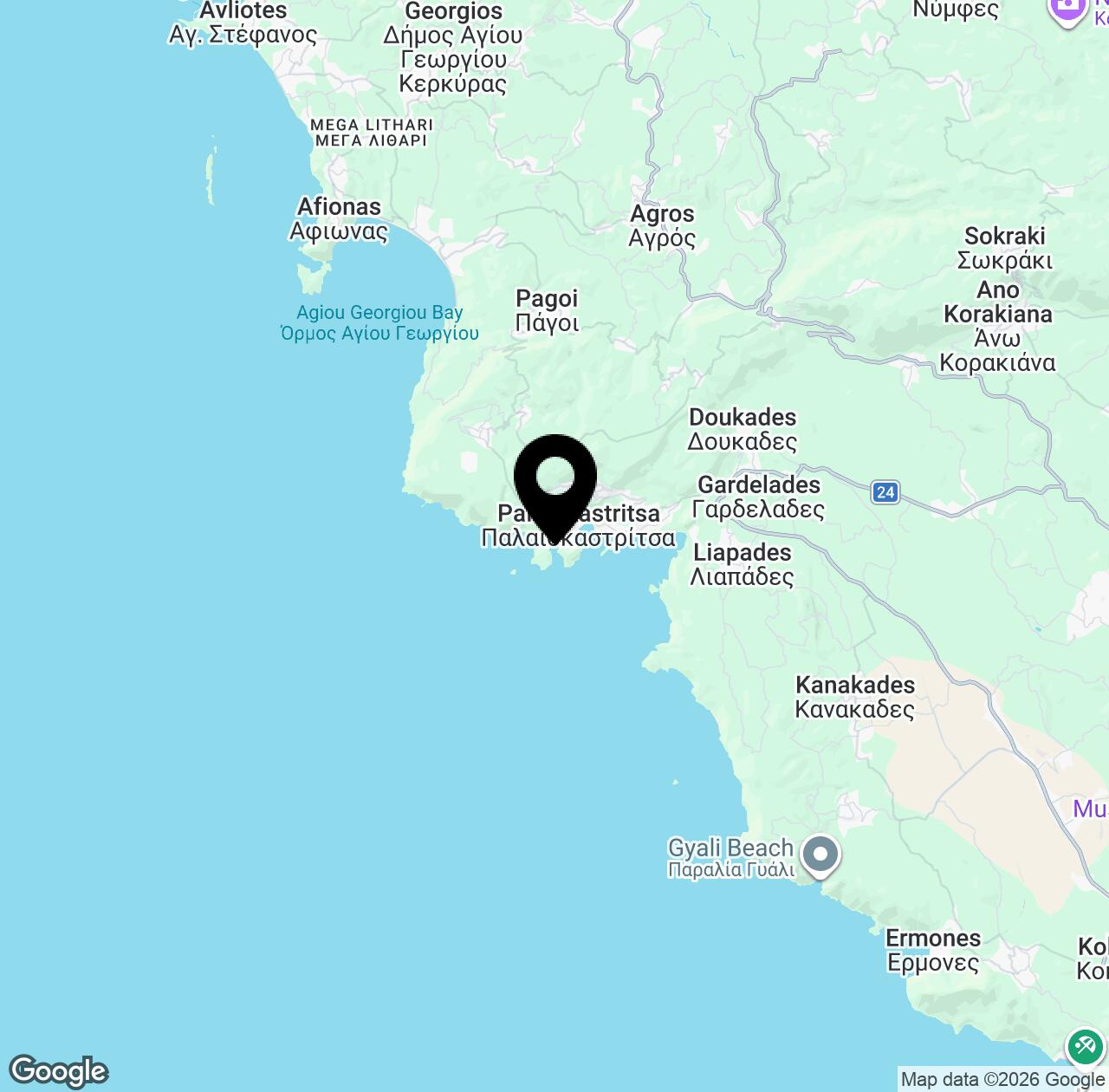 Map preview for Agios Spiridon Beach