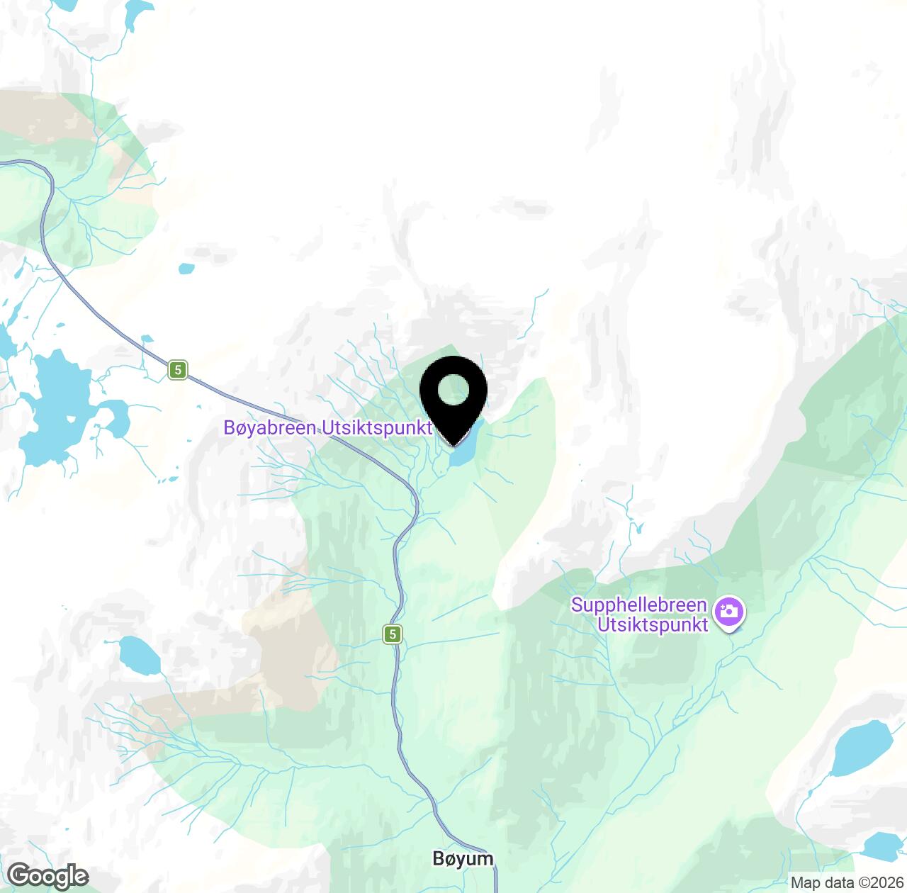 Map preview for Bøyabreen Glacier Viewpoint