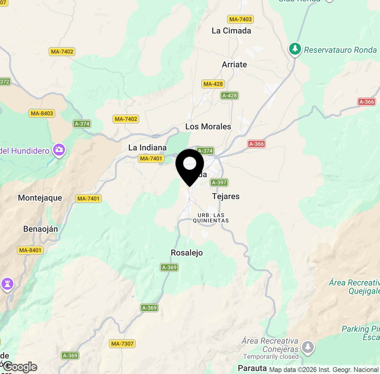 Map preview for Canyon Guadalevin durch Ronda