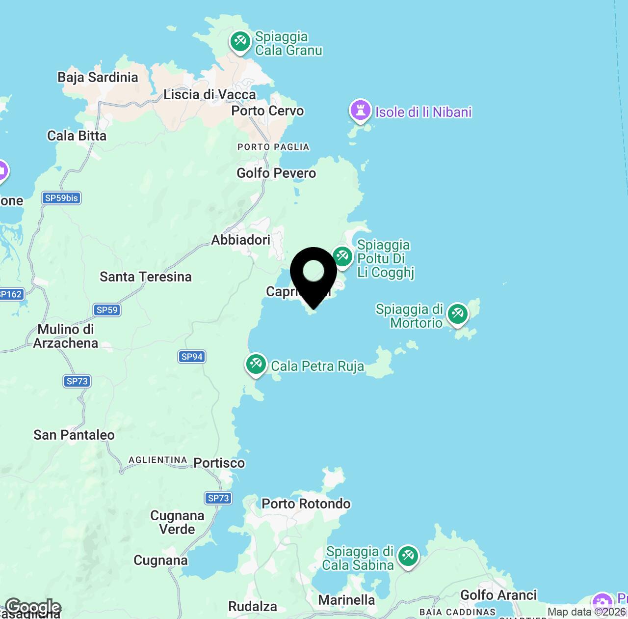 Map preview for Capriccioli Beach (East)