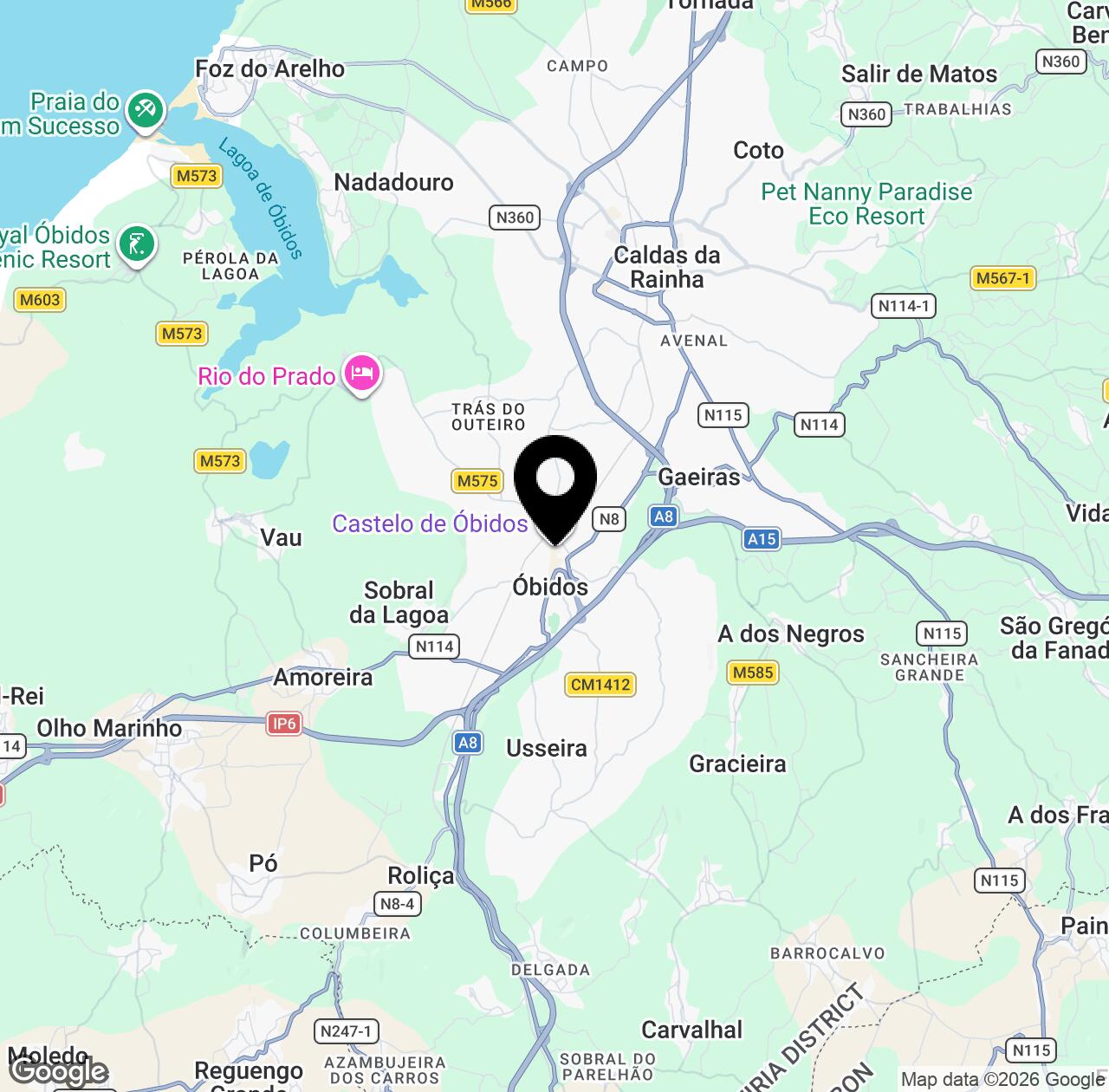 Map preview for Castelo de Óbidos