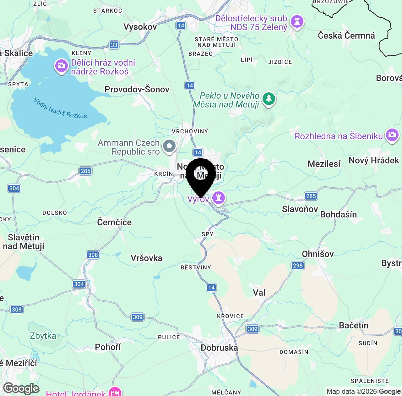 Map preview for Castle Nove Mesto Nad Metují