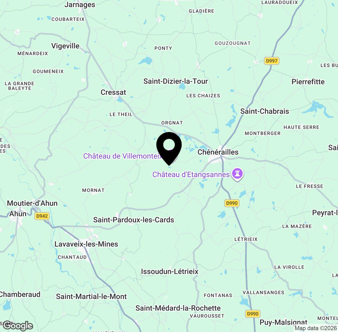 Map preview for Château de Villemonteix