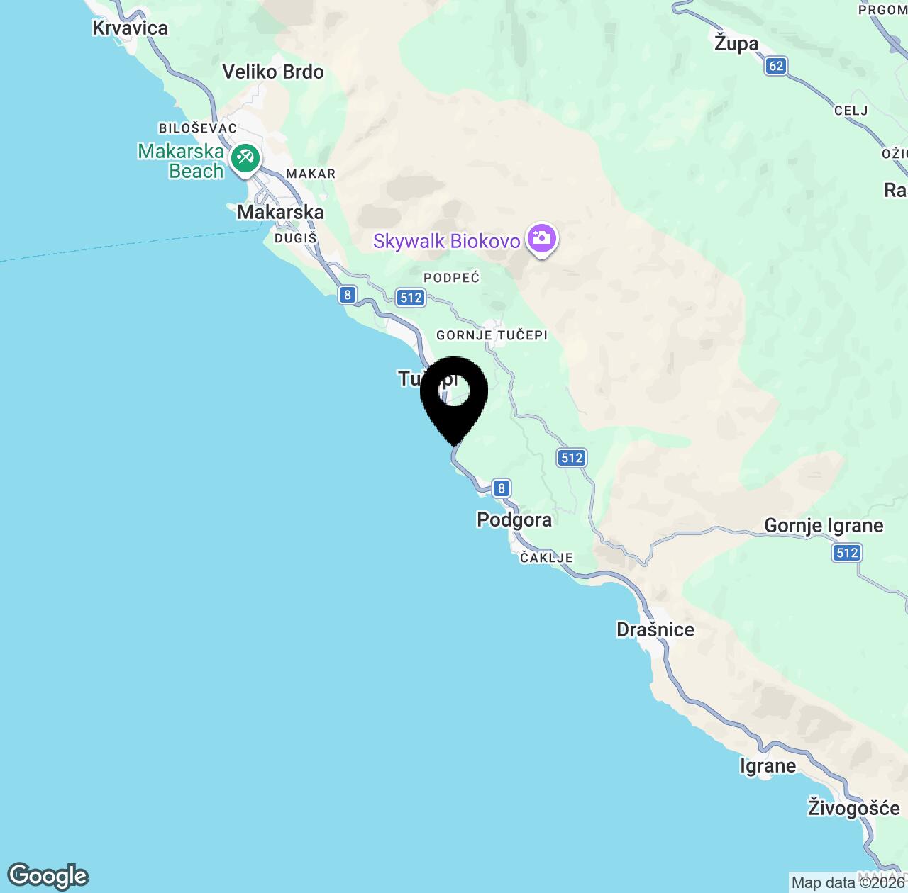 Map preview for Dračevac Beach