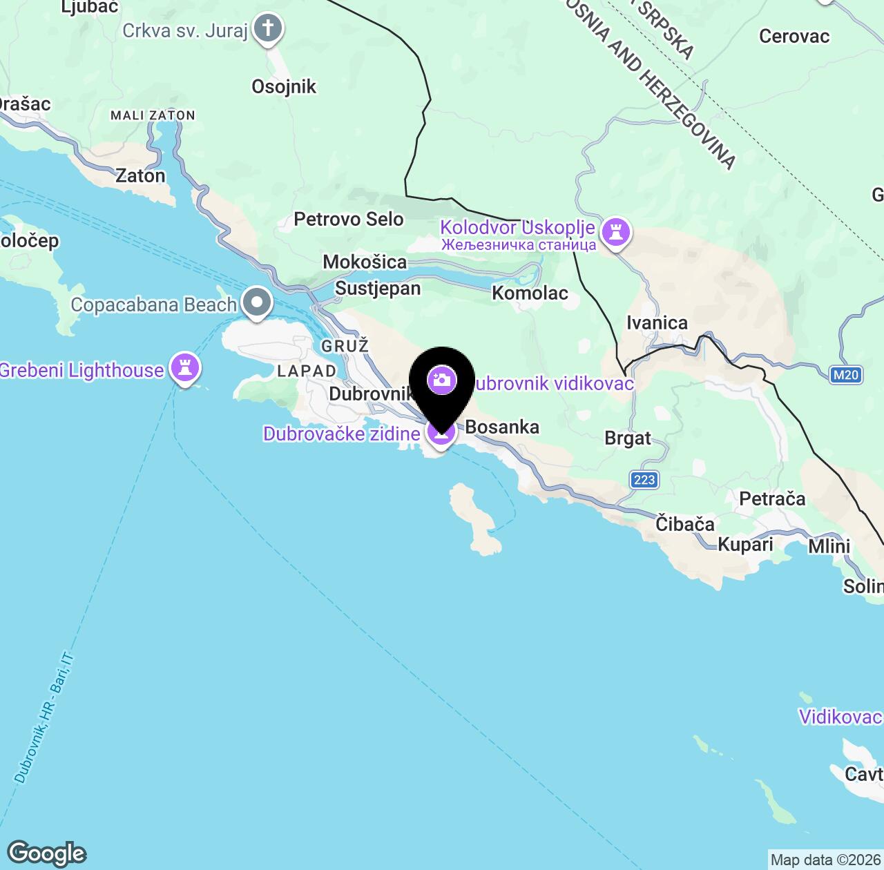 Map preview for Dubrovnik Cable Car