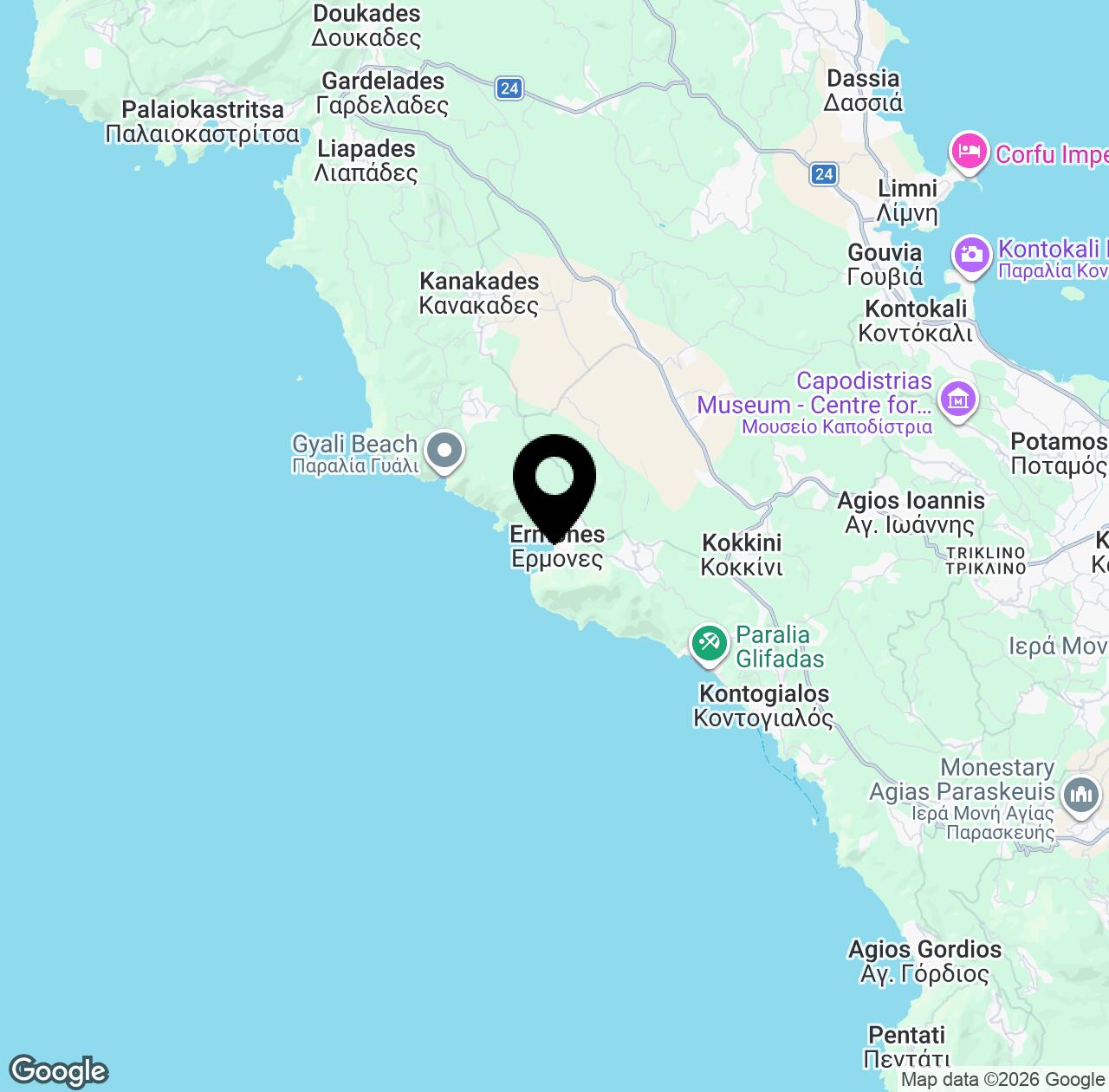 Map preview for Ermones Beach