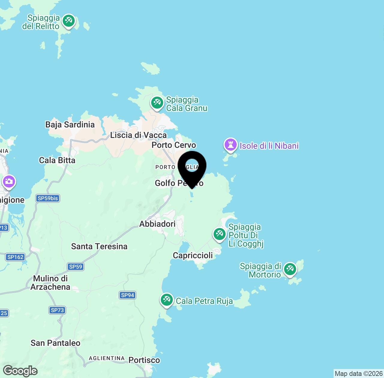 Map preview for Grande Pevero Beach
