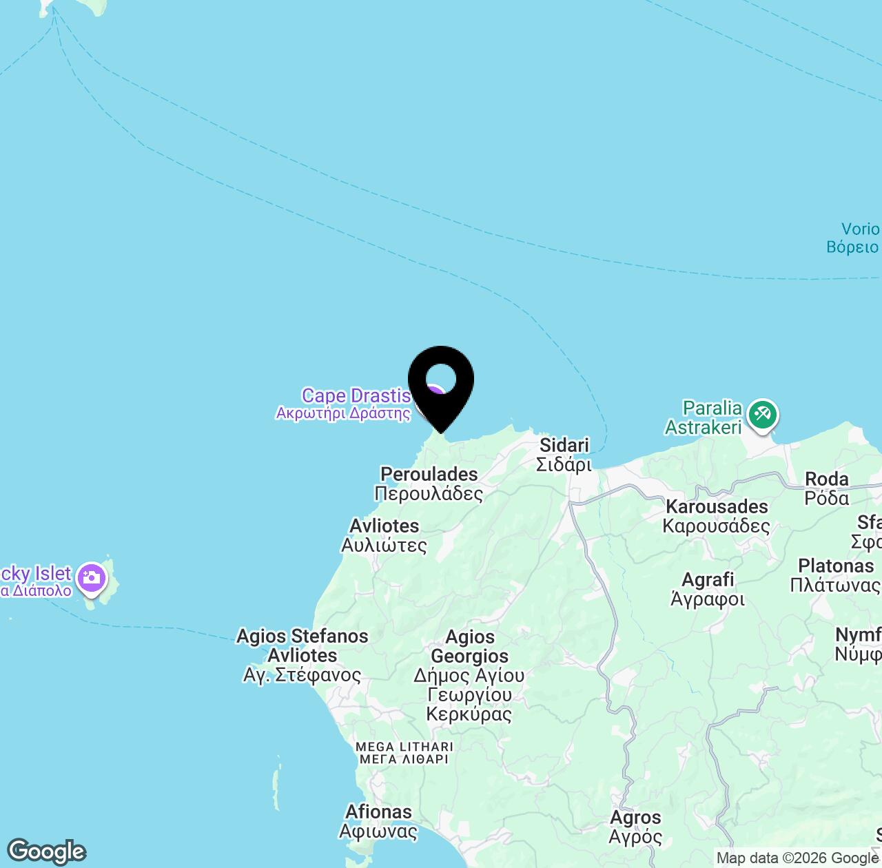 Map preview for Gravas Cove/ Viewpoint & boat rental
