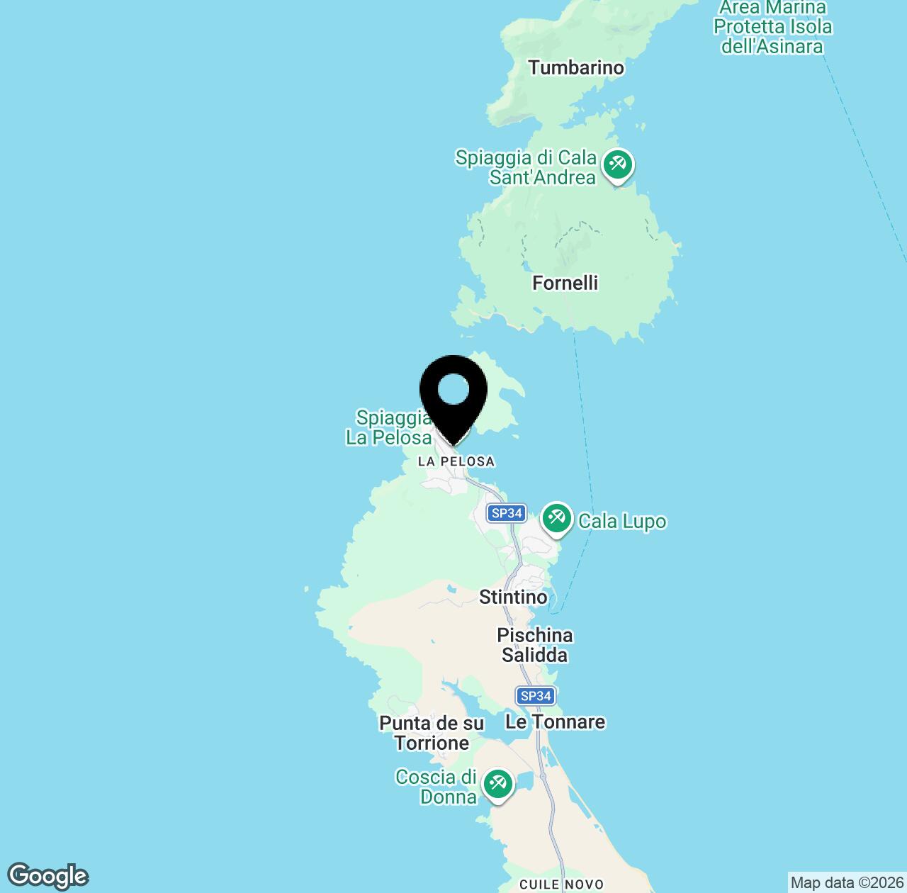 Map preview for La Pelosa Beach