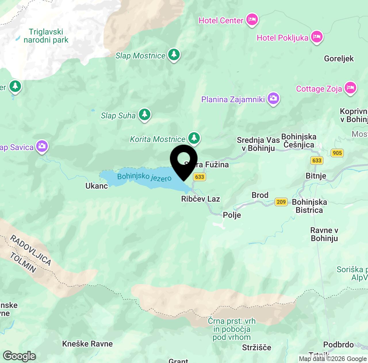 Map preview for Lake Bohinj
