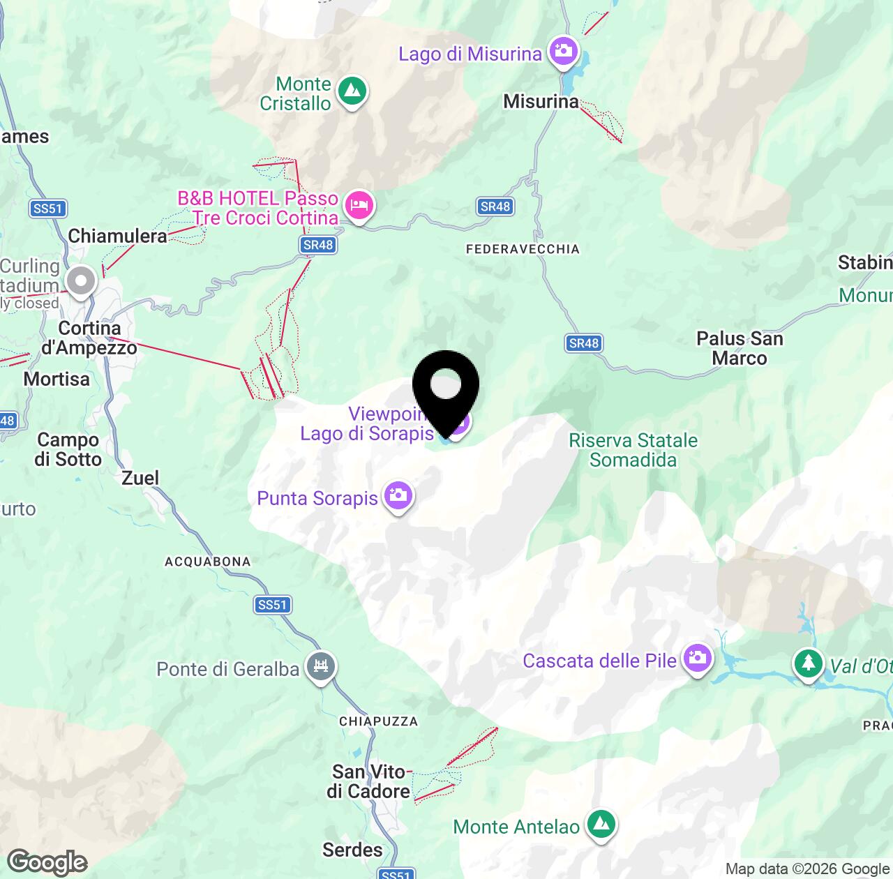 Map preview for Lake Sorapis