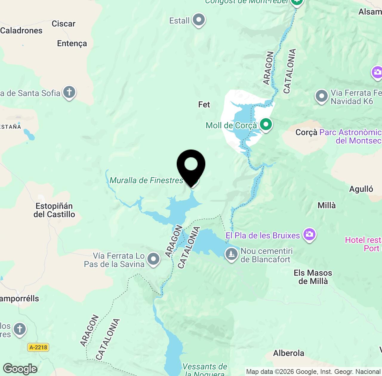 Map preview for Muralla de Finestres
