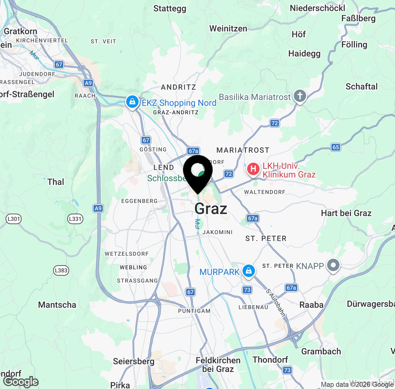 Map preview for Murinsel in Graz