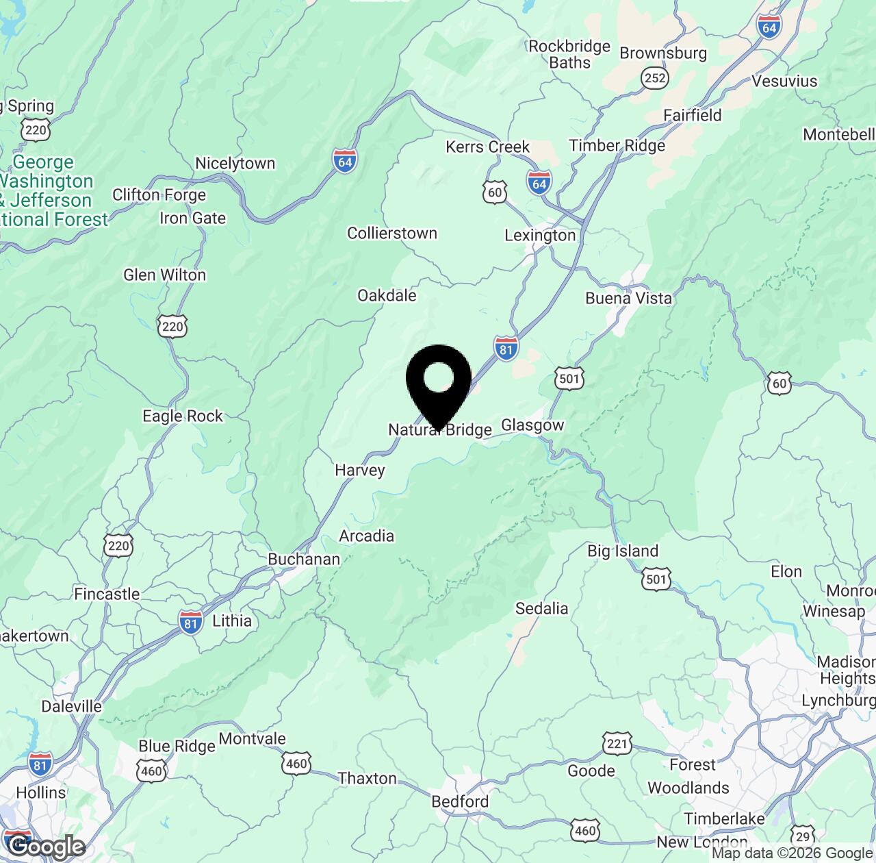 Map preview for Natural Bridge