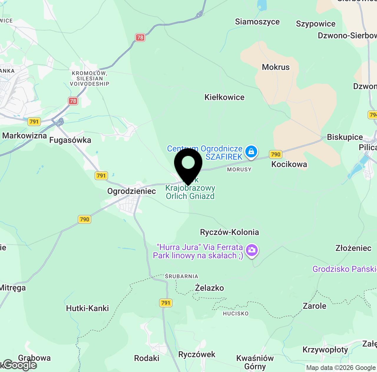 Map preview for Ogrodzieniec Castle
