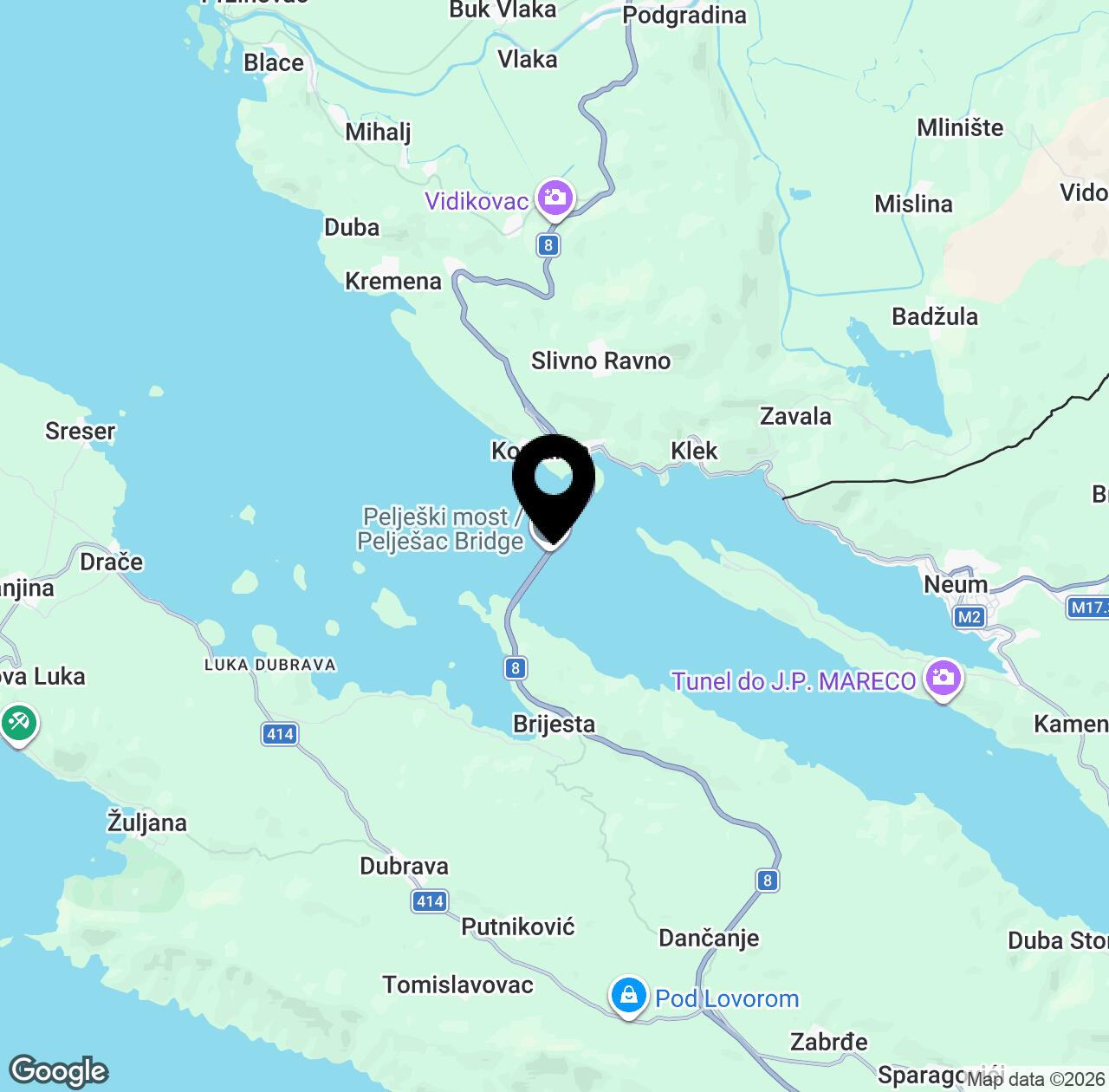 Map preview for Pelješac Bridge