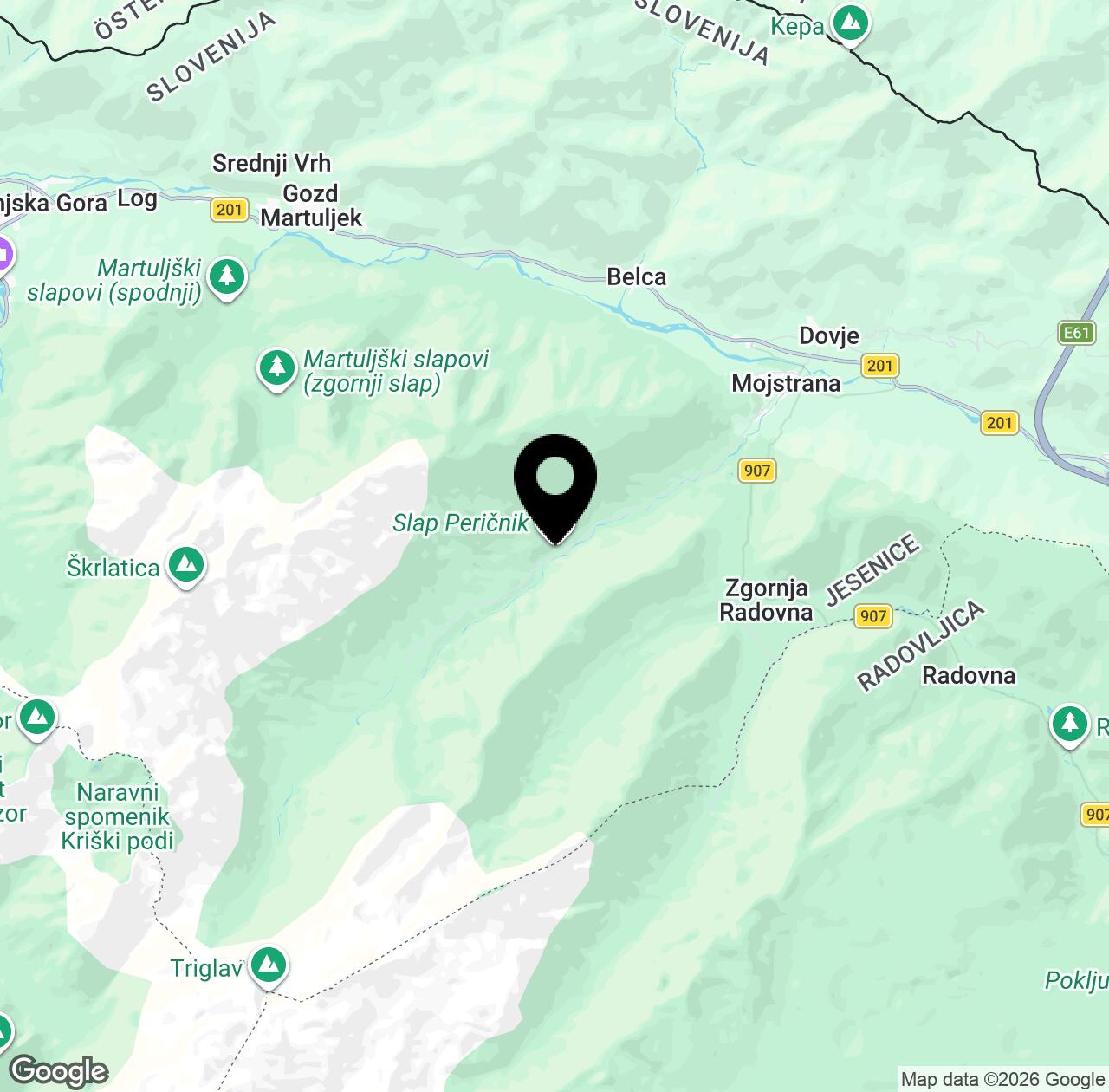 Map preview for Perichnik Waterfall