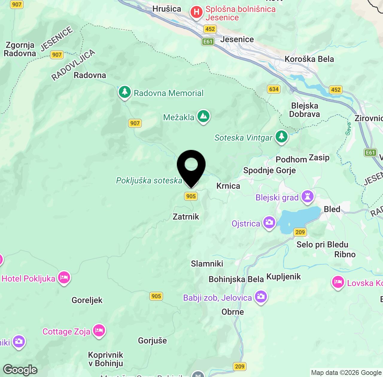Map preview for Pokljuka gorge