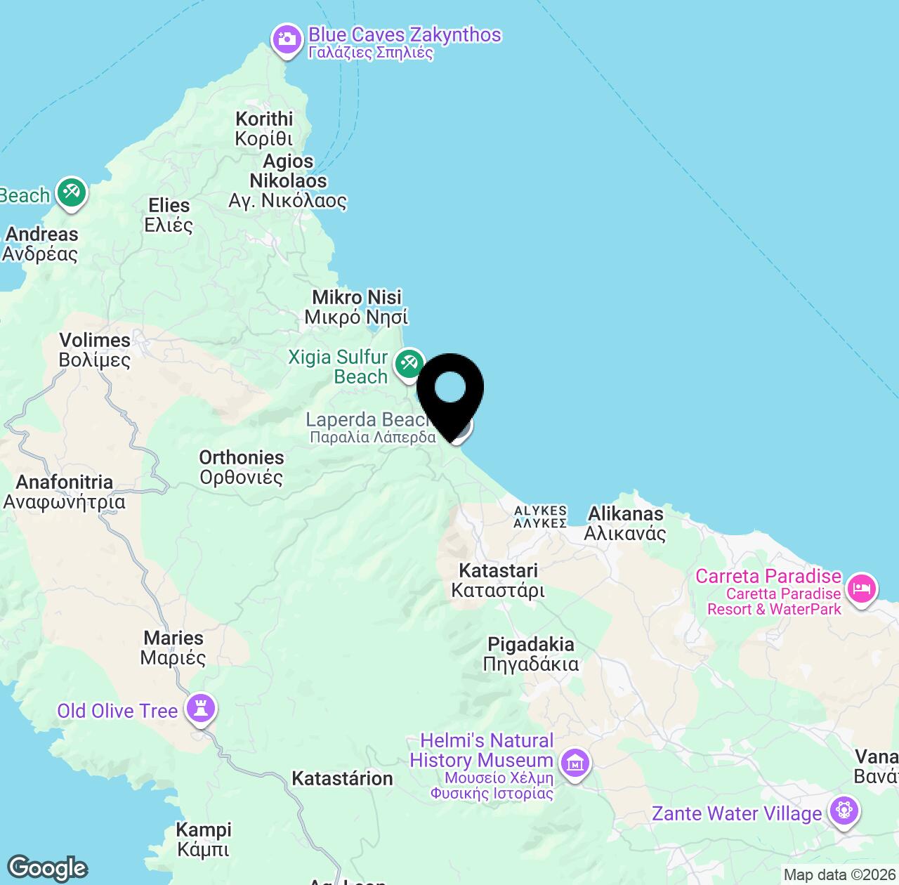 Map preview for Porto Niova Beach Bar, Street Food, Cocktails, Boat Rentals