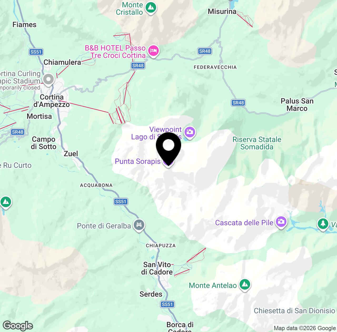 Map preview for Punta Sorapis
