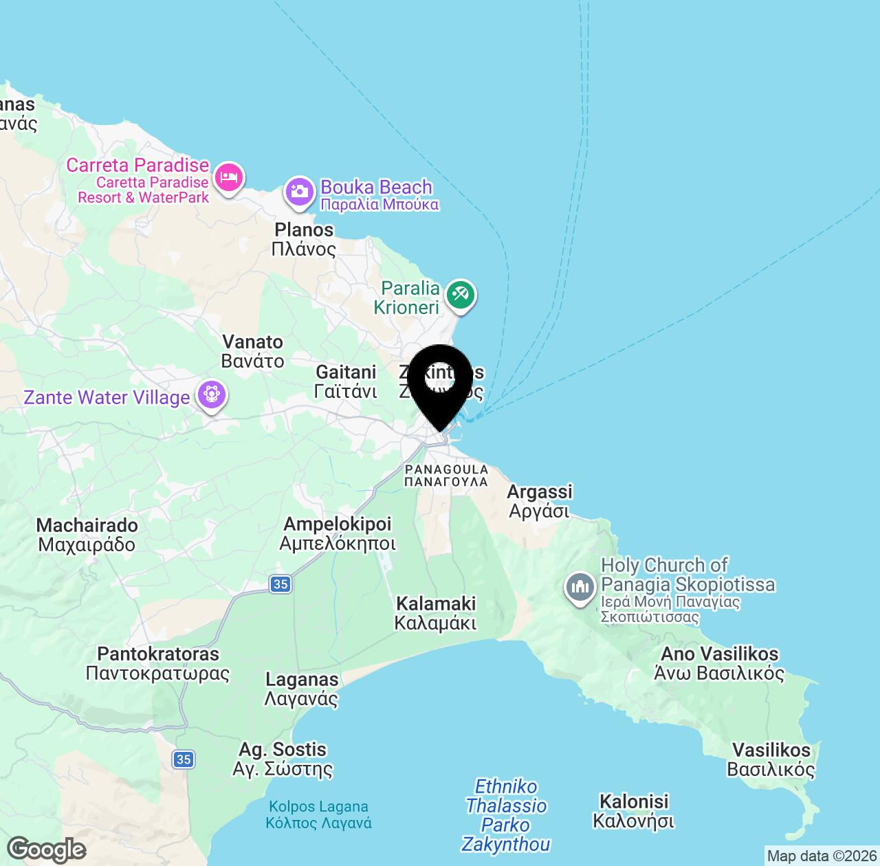 Map preview for Saint Dionysios Zakynthos Holy Orthodox Church