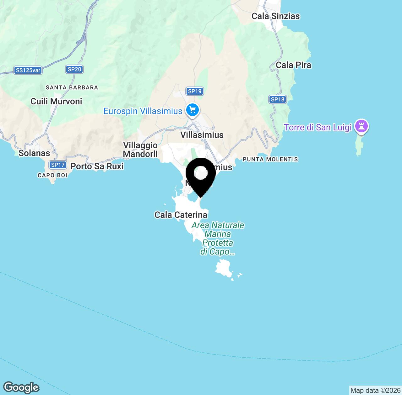 Map preview for Spiaggia di Porto Giunco