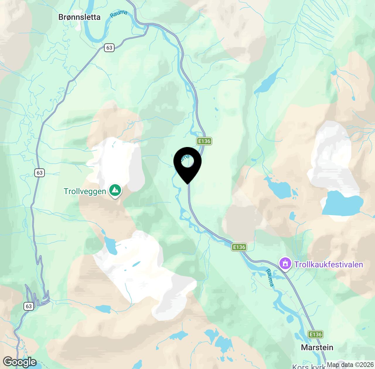 Map preview for Trollveggen Besøkssenter