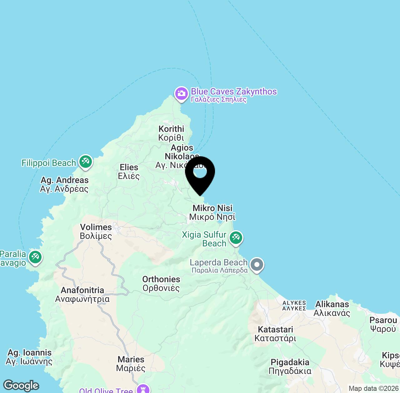 Map preview for Vathi Lagadi Beach